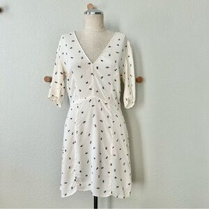 Reformation Rhoda Mini Dress Size 8 Floral Print Short Sleeve V Neck